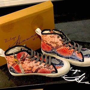 Red snake print high top vintage Havana’s